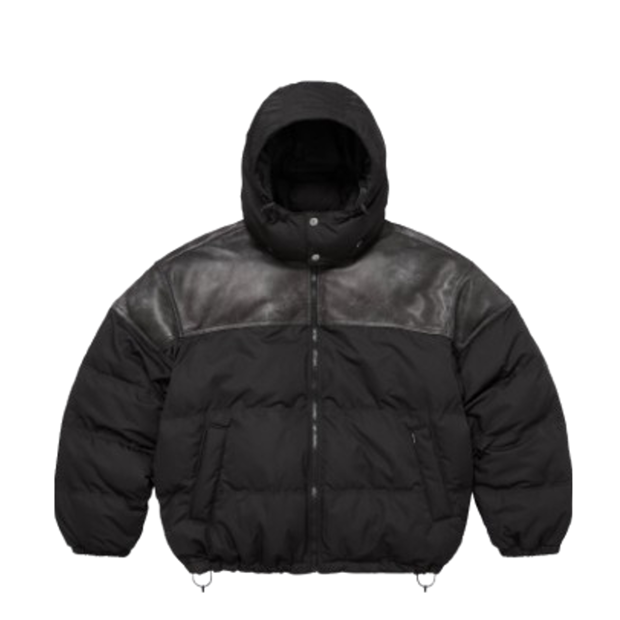 SUPREME PUFFER 'LEATHER YOKE BLACK'