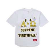SUPREME JERSEY 'BASEBALL 'ALPHA OMEGA WHITE'