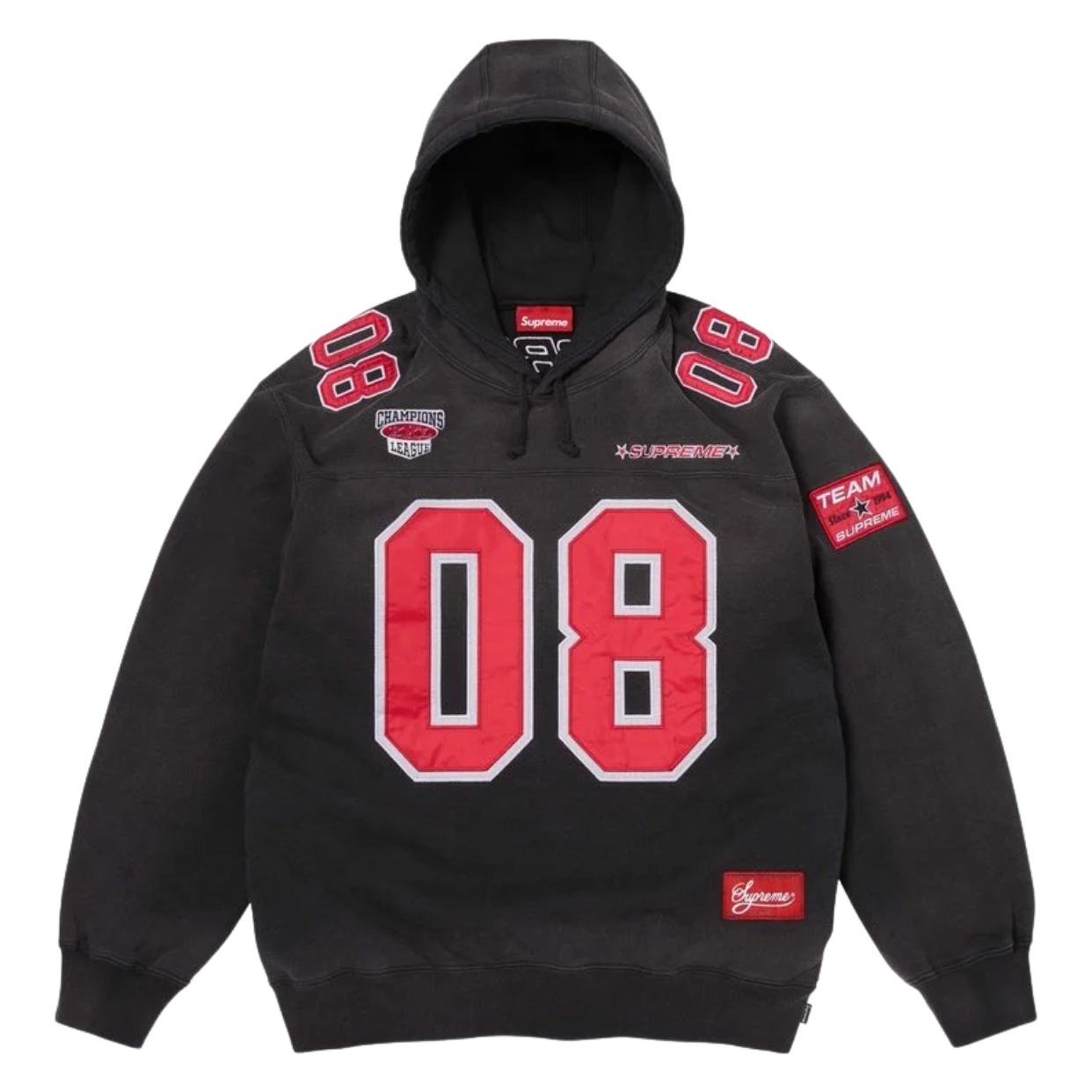 SUPREME JERSEY 'FOOTBALL HOODED BLACK'