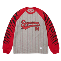 SUPREME LONGSLEEVE 'TIGER RAGLAN HEATHER GRAY'