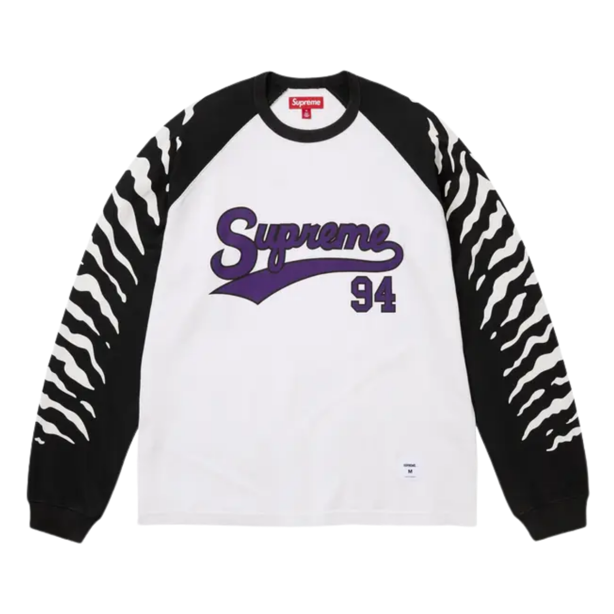 SUPREME LONGSLEEVE 'TIGER RAGLAN WHITE PURPLE'