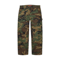 SUPREME JEANS 'JACQUARD LOGOS DOUBLE KNEE WOODLAND CAMO'
