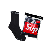 SUPREME SOCKS 'HANES BLACK 4PACK'