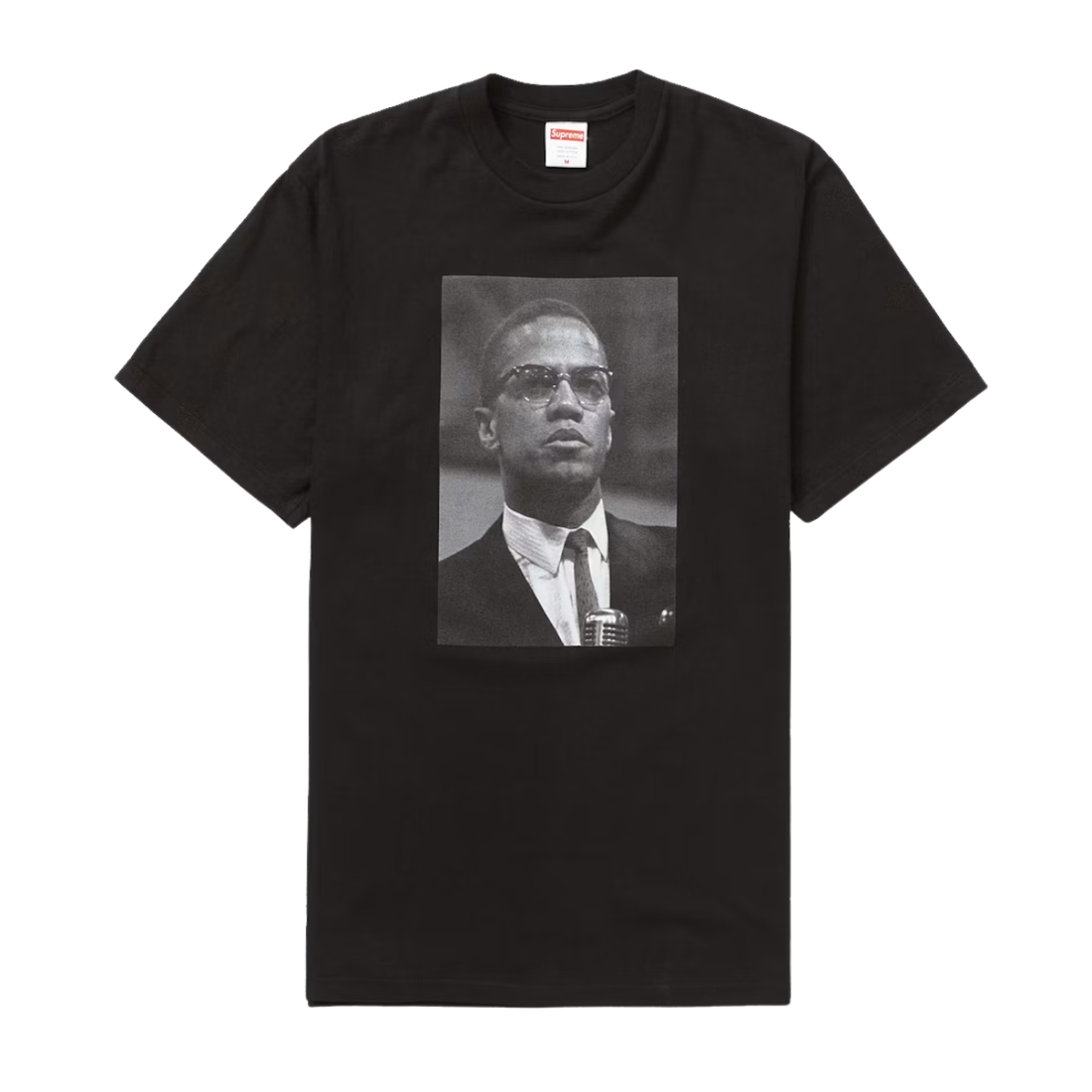 SUPREME TEE 'ROY DECARAVA MALCOM X BLACK'