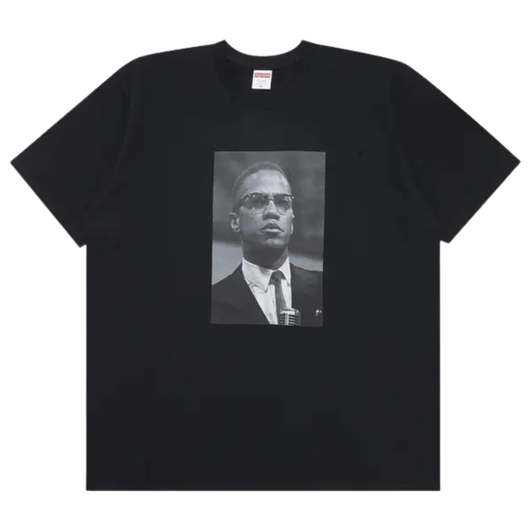 SUPREME TEE 'ROY DECARAVA MALCOM X BLACK'