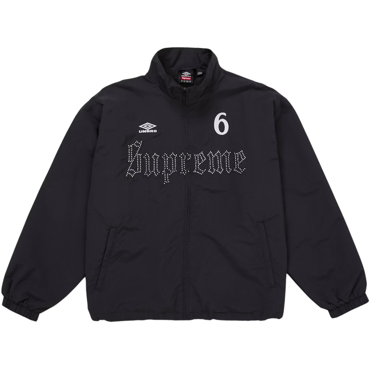 SUPREME TRACK JACKET 'UMBRO RHINESTONE BLACK'