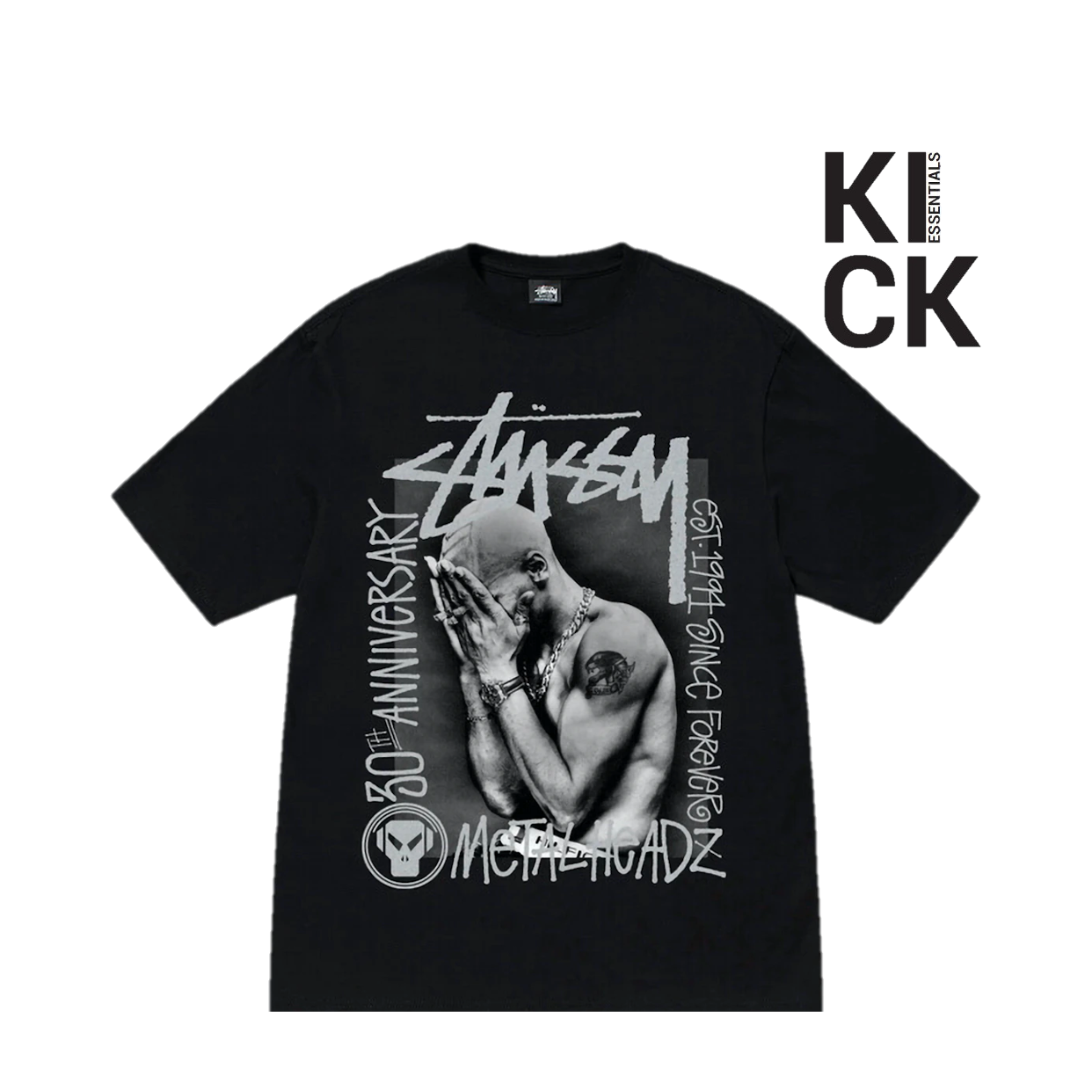 STUSSY TEE 'GOLDIE METALHEADZ 30 BLACK'