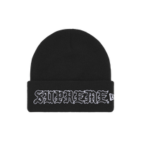 SUPREME BEANIE 'NEW ERA OLD ENGLISH BLACK'