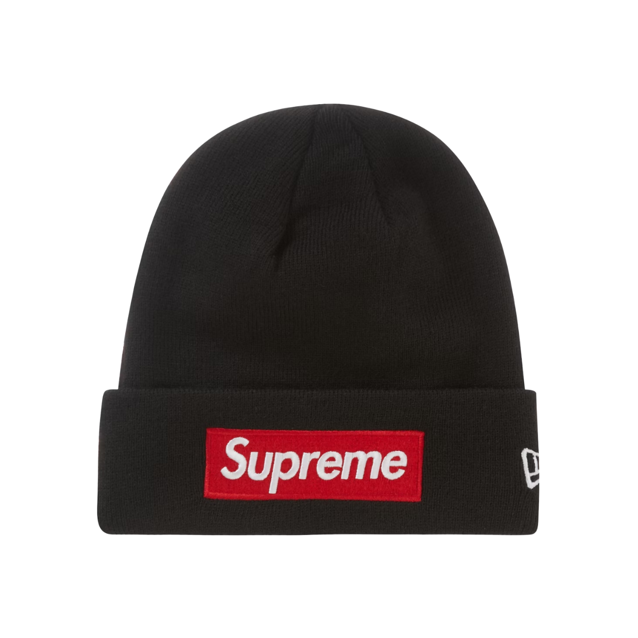 SUPREME BEANIE 'BLACK RED LOGO'