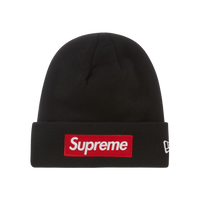 SUPREME BEANIE 'BLACK RED LOGO'
