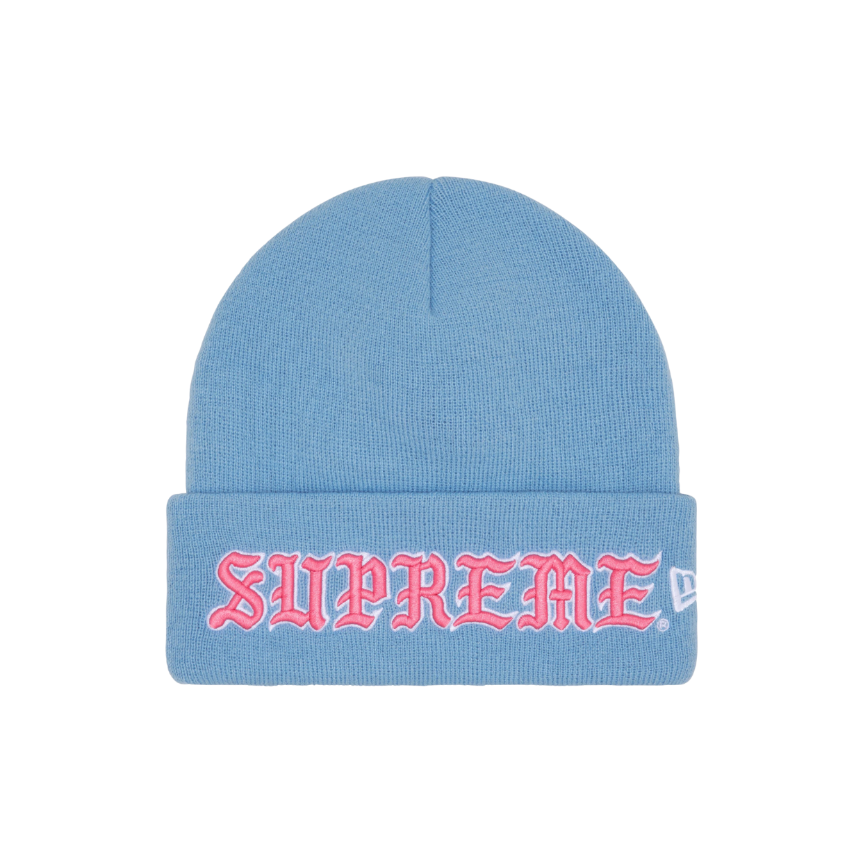 SUPREME BEANIE 'NEW ERA OLD ENGLISH LIGHT BLUE'