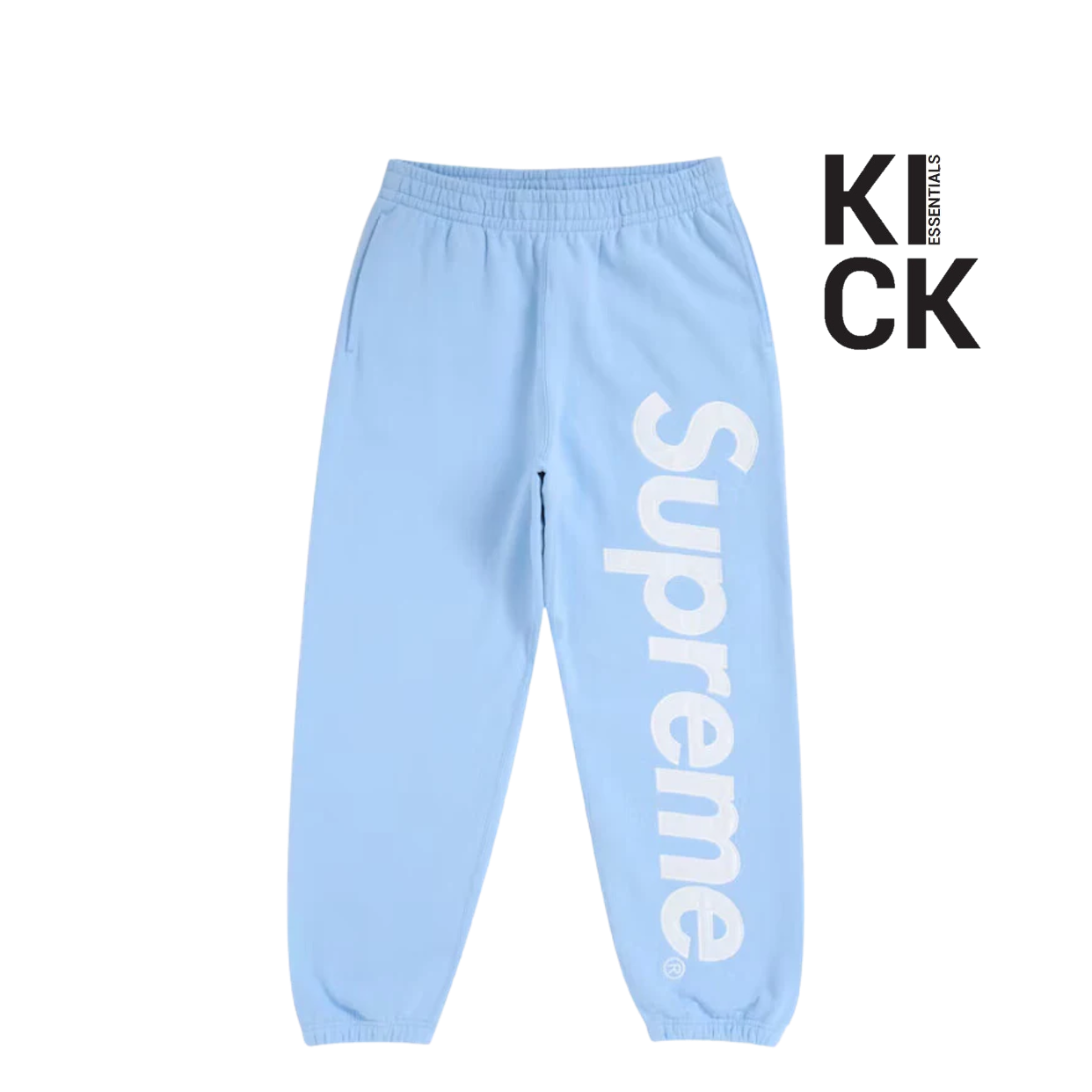 SUPREME PANT 'APPLIQUE SATIN LIGHT BLUE'