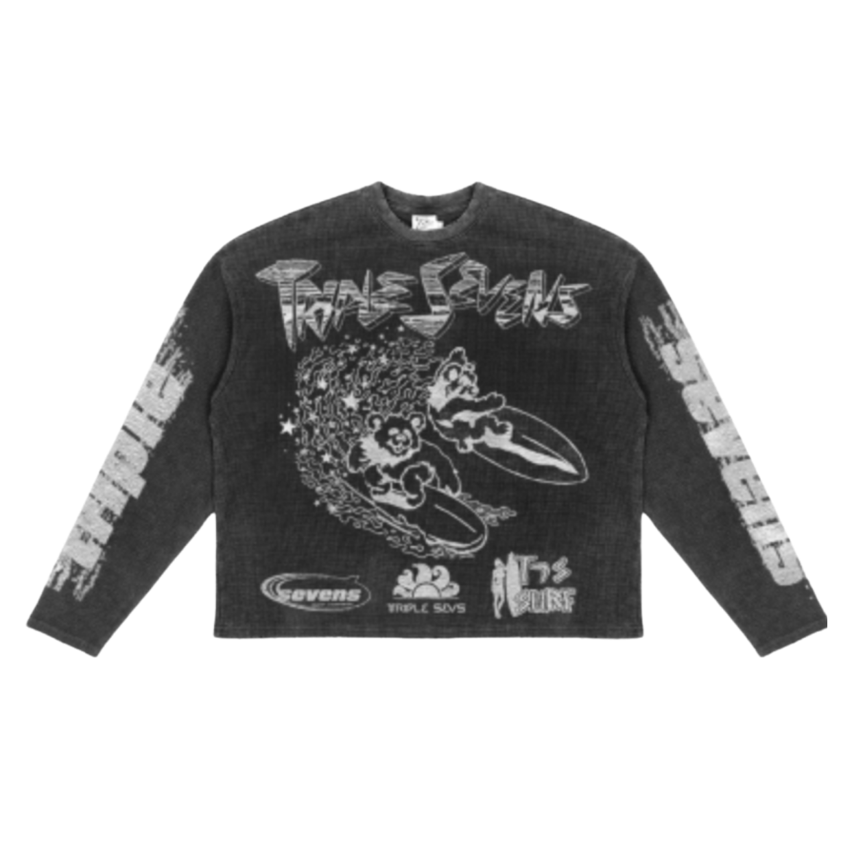 TRIPLE SEVEN LONGSLEEVE 'WAFFLE KNIT BLACK'