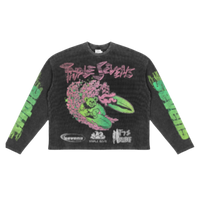 TRIPLE SEVEN LONGSLEEVE 'WAFFLE KNIT BLACK GREEN'