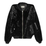 VAGUE STUDIOS BOMBER JACKET 'CRUSHED VELVET BLACK'