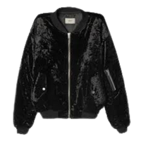 VAGUE STUDIOS BOMBER JACKET 'CRUSHED VELVET BLACK'