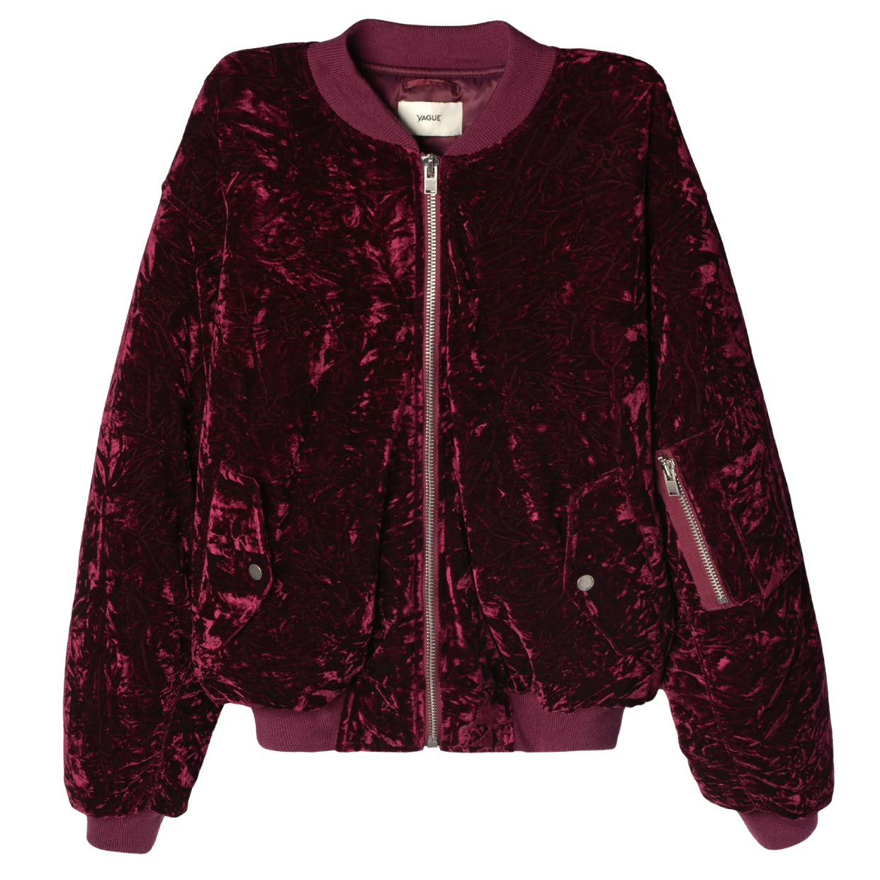 VAGUE STUDIOS BOMBER JACKET 'CRUSHED VELVET MERLOT'
