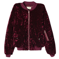 VAGUE STUDIOS BOMBER JACKET 'CRUSHED VELVET MERLOT'