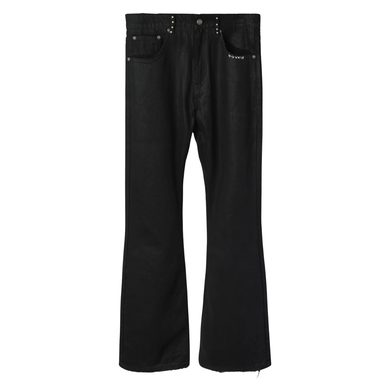 VAGUE STUDIOS DENIM PANT 'WAXED BOOTCUT BLACK'