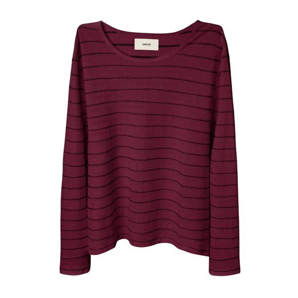 VAGUE STUDIOS LONGSLEEVE 'SINGLE STITCH STRIPED PLUM'