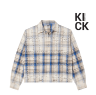 VALE FOREVER FLANNEL 'SKYFALL CREAM BLUE'