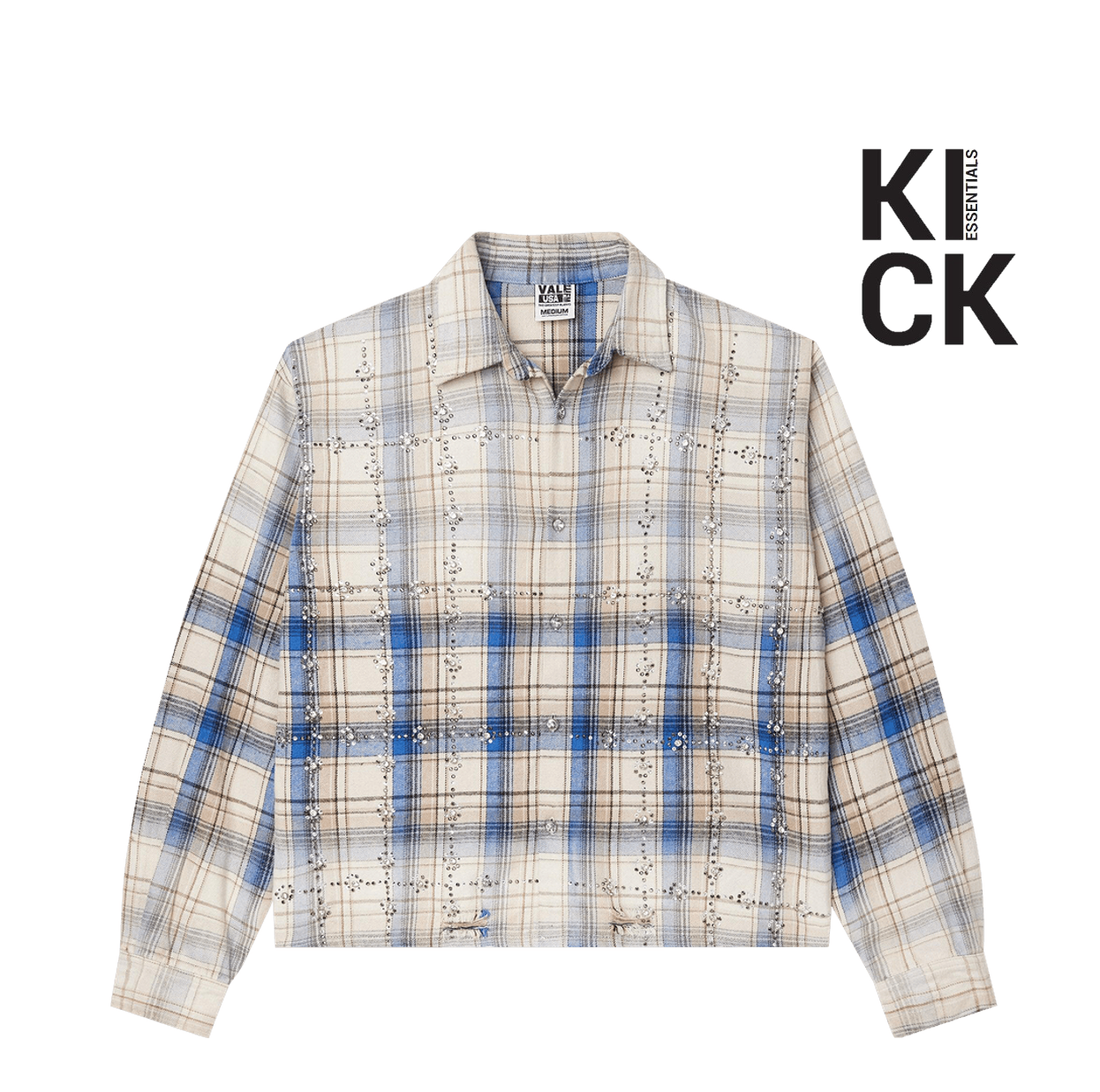 VALE FOREVER FLANNEL 'SKYFALL CREAM BLUE'
