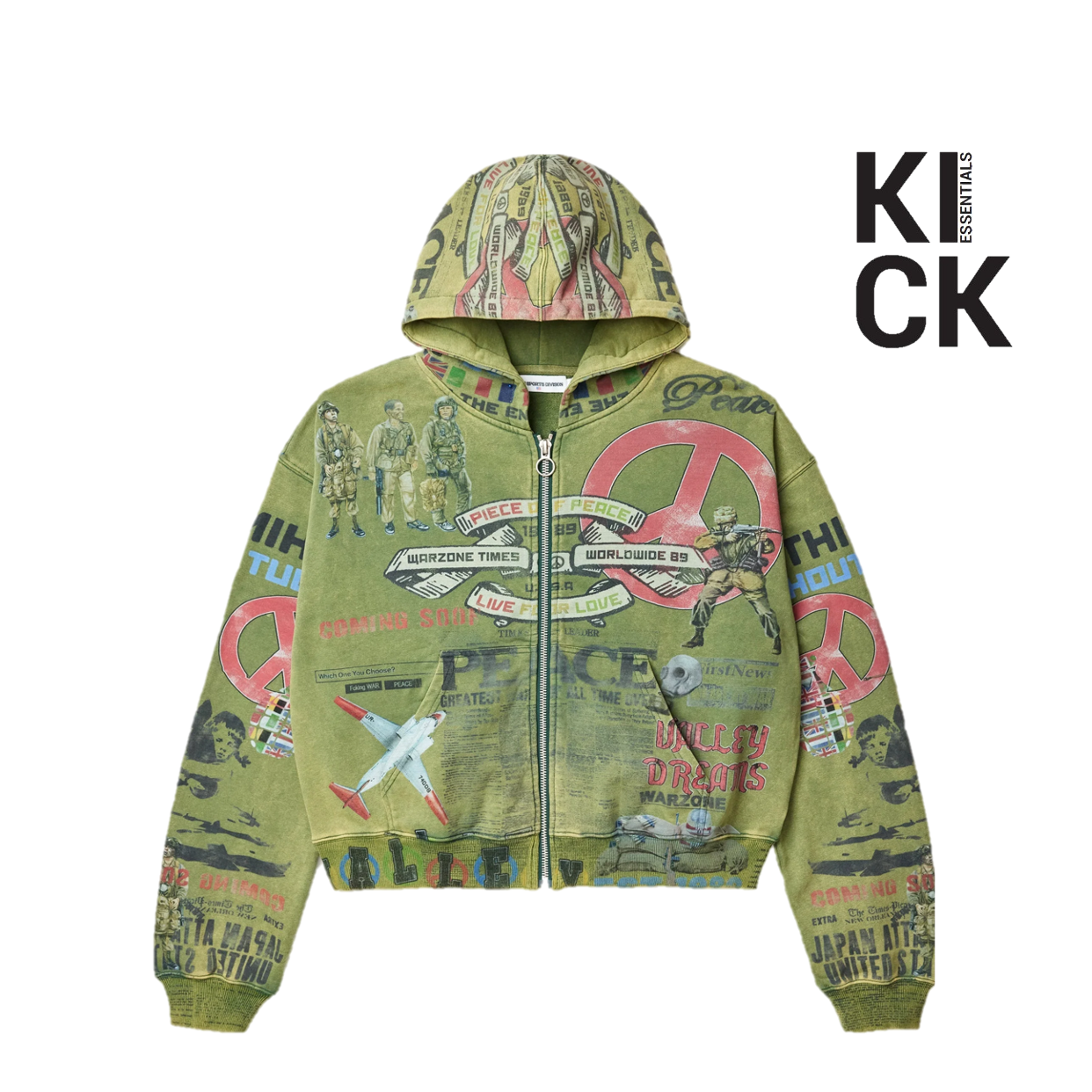 VALE FOREVER HOODIE 'ARMY GREEN PEACE'