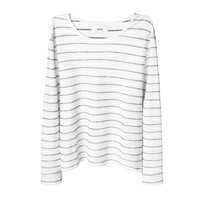 VAGUE STUDIOS LONGSLEEVE 'SINGLE STITCH STRIPED WHITE'