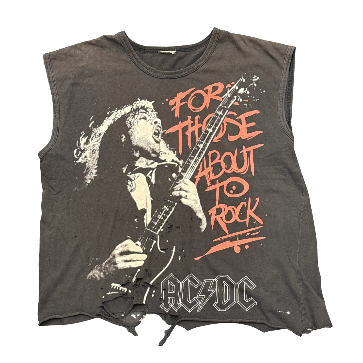 VINTAGE TANK 'ACDC FOR THOSE ABOUT TO ROCK BLACK'