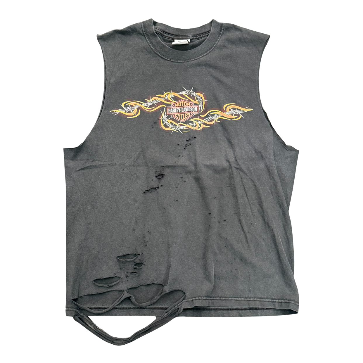 VINTAGE TANK 'HARLEY DAVIDSON BLACK ORANGE LOGO'