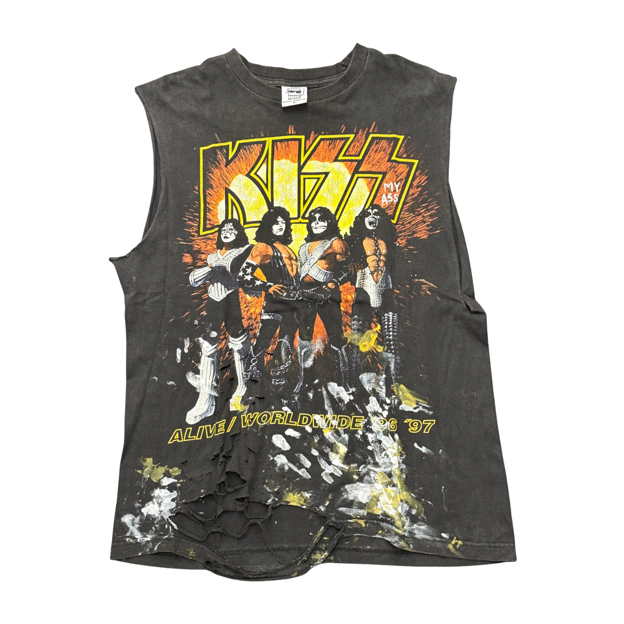 VINTAGE TANK 'KISS ALIVE WORLDWIDE BLACK'