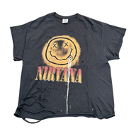 VINTAGE TEE 'NIRVANA SMILEY LOGO BLACK'