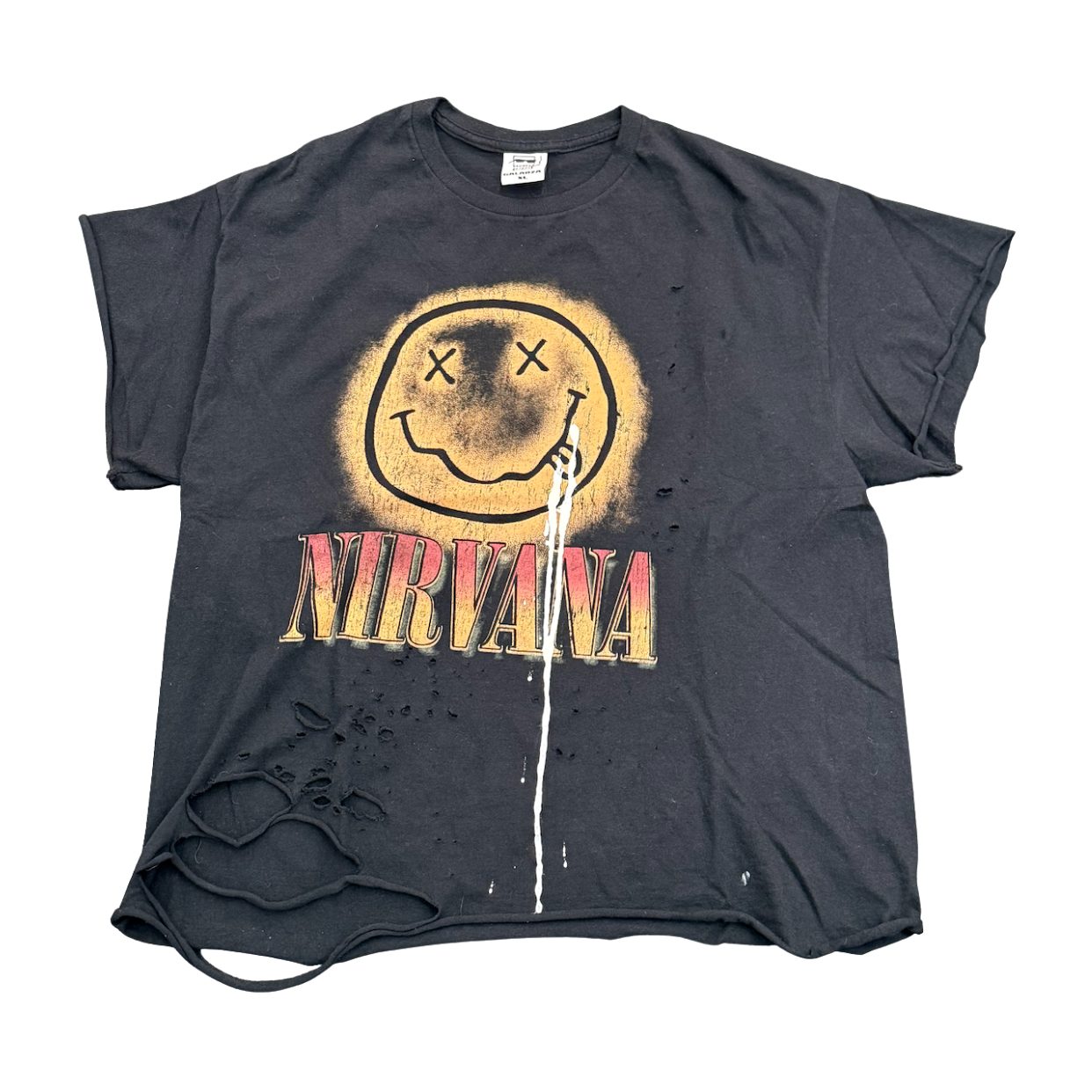 VINTAGE TEE 'NIRVANA SMILEY LOGO BLACK'