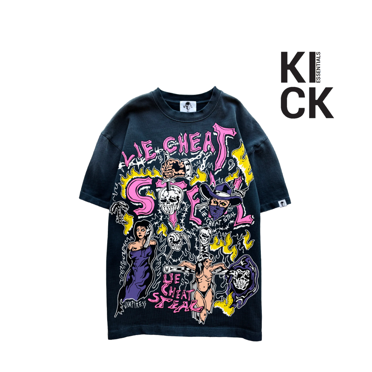 WARREN LOTAS TEE 'LIE CHEAT BLACK'