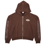 AZVA ZIP HOODIE 'CRYSTAL CACTUS BROWN'