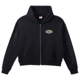 AZVA ZIP HOODIE 'CRYSTAL CACTUS VINTAGE BLACK'