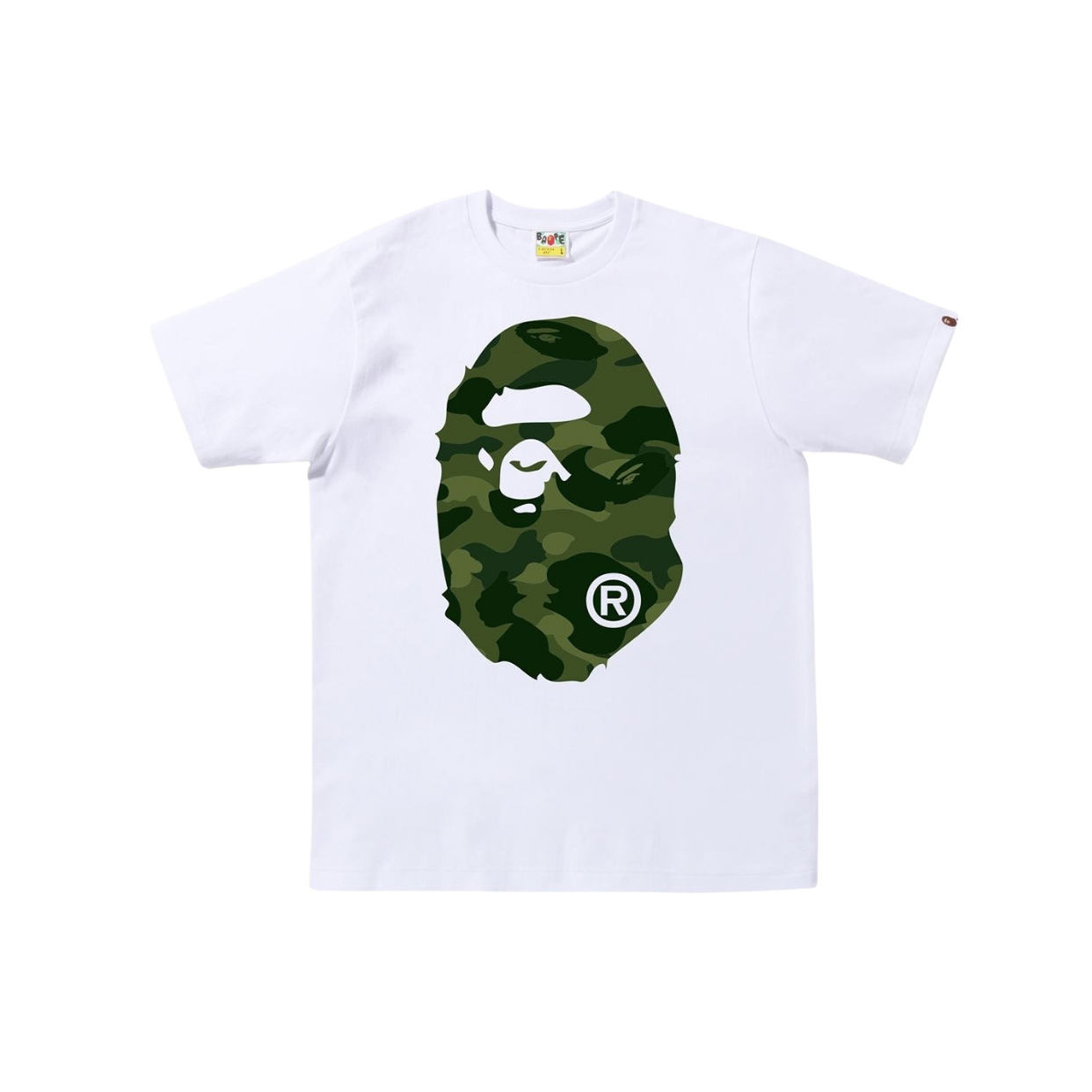 BAPE TEE 'CAMO BIG HEAD WHITE GREEN'