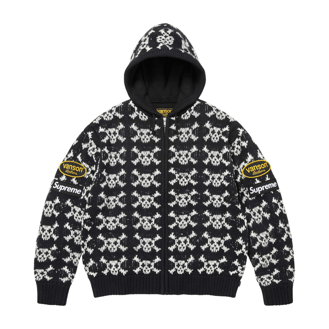 Supreme Zip-Up 'Vanson Leathers Skull Black'