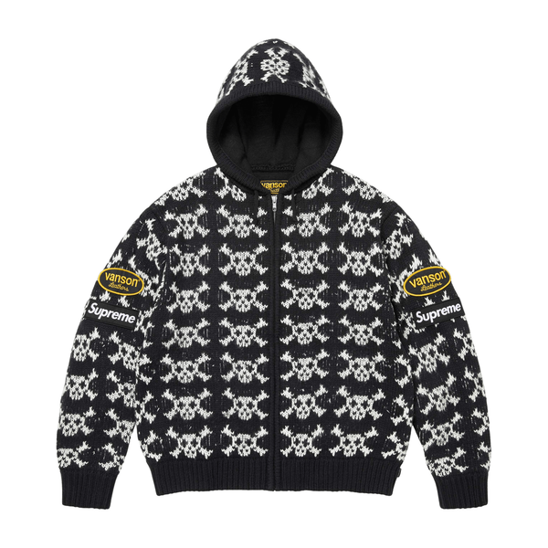 Supreme Zip-Up 'Vanson Leathers Skull Black'