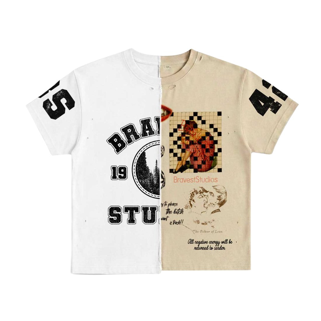 BRAVEST STUDIOS TEE 'HALF TAN PUZZLE'