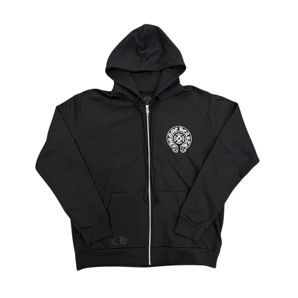 CHROME HEARTS HOODIE 'ZIP UP HORSESHOE NEW YORK BLACK'