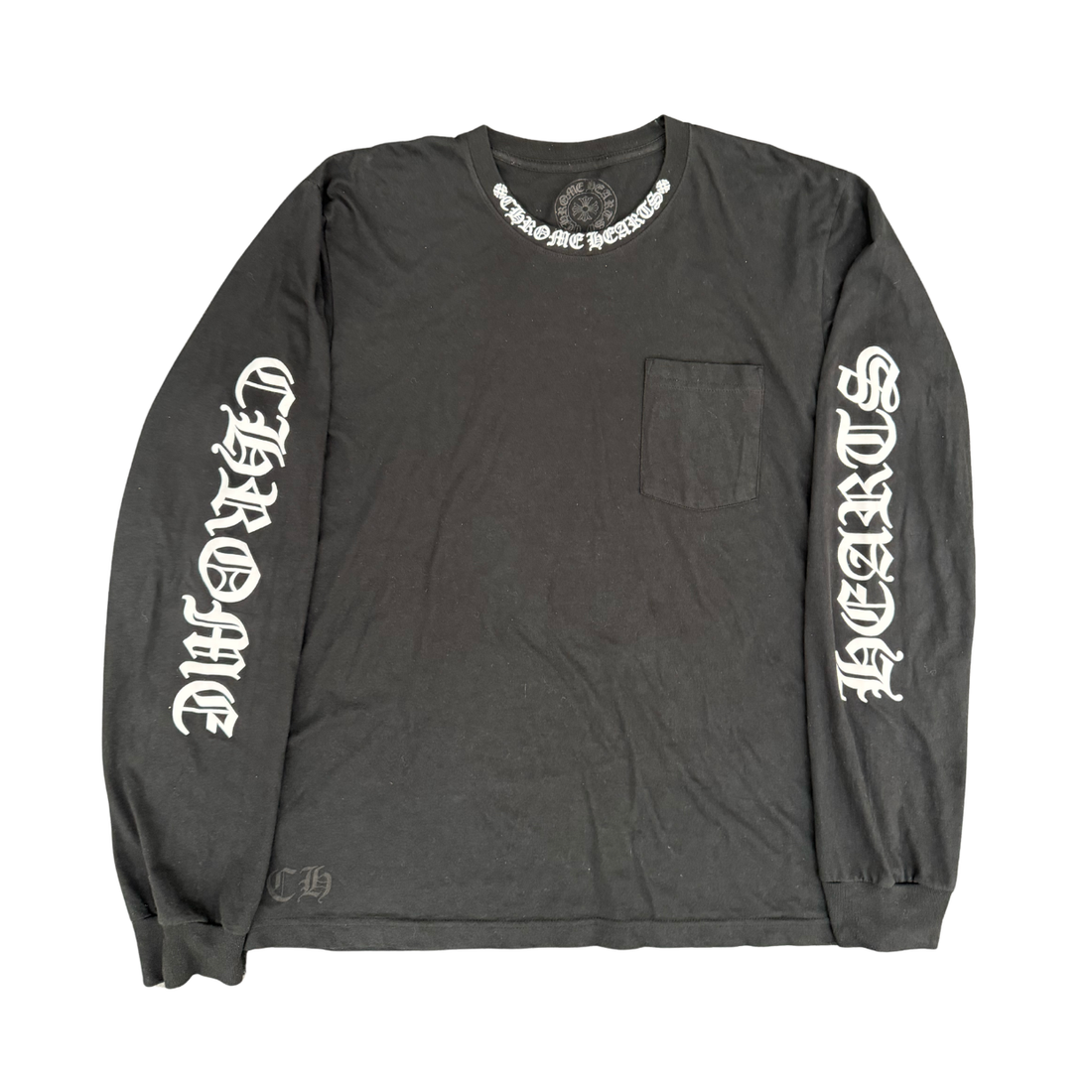 CHROME HEARTS LONG SLEEVE TEE 'NECK LOGO BLACK'