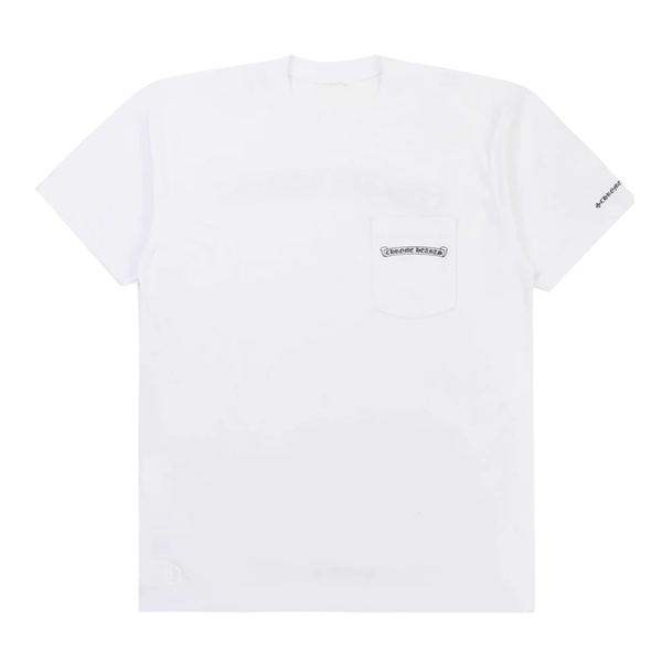 CHROME HEARTS TEE 'SCROLL LOGO POCKET WHITE'