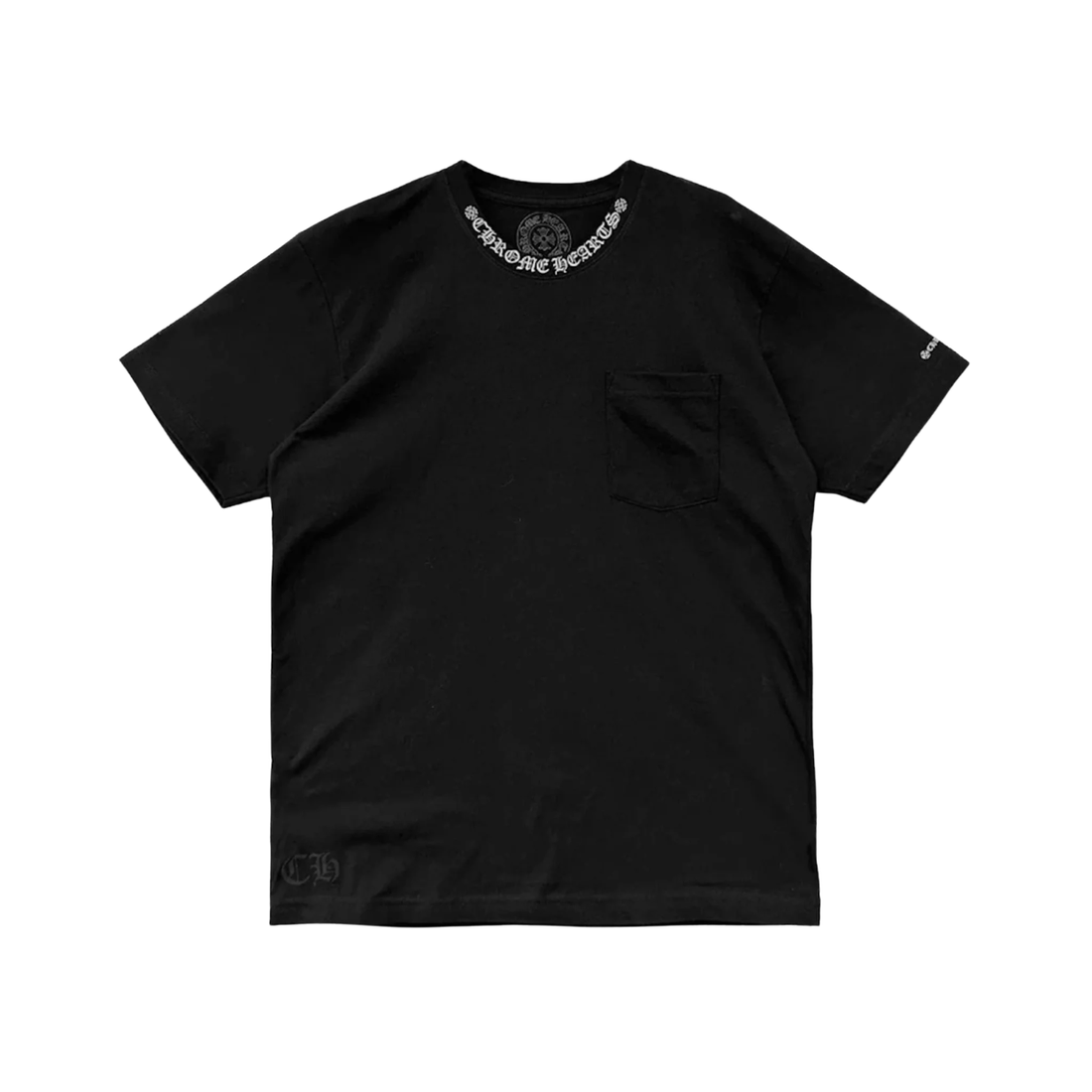 CHROME HEARTS TEE 'NECK LOGO POCKET BLACK'