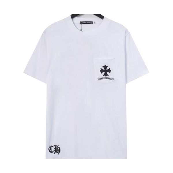 CHROME HEARTS TEE 'SPIRAL CROSS LOGO WHITE (LIGHTLY USED)'