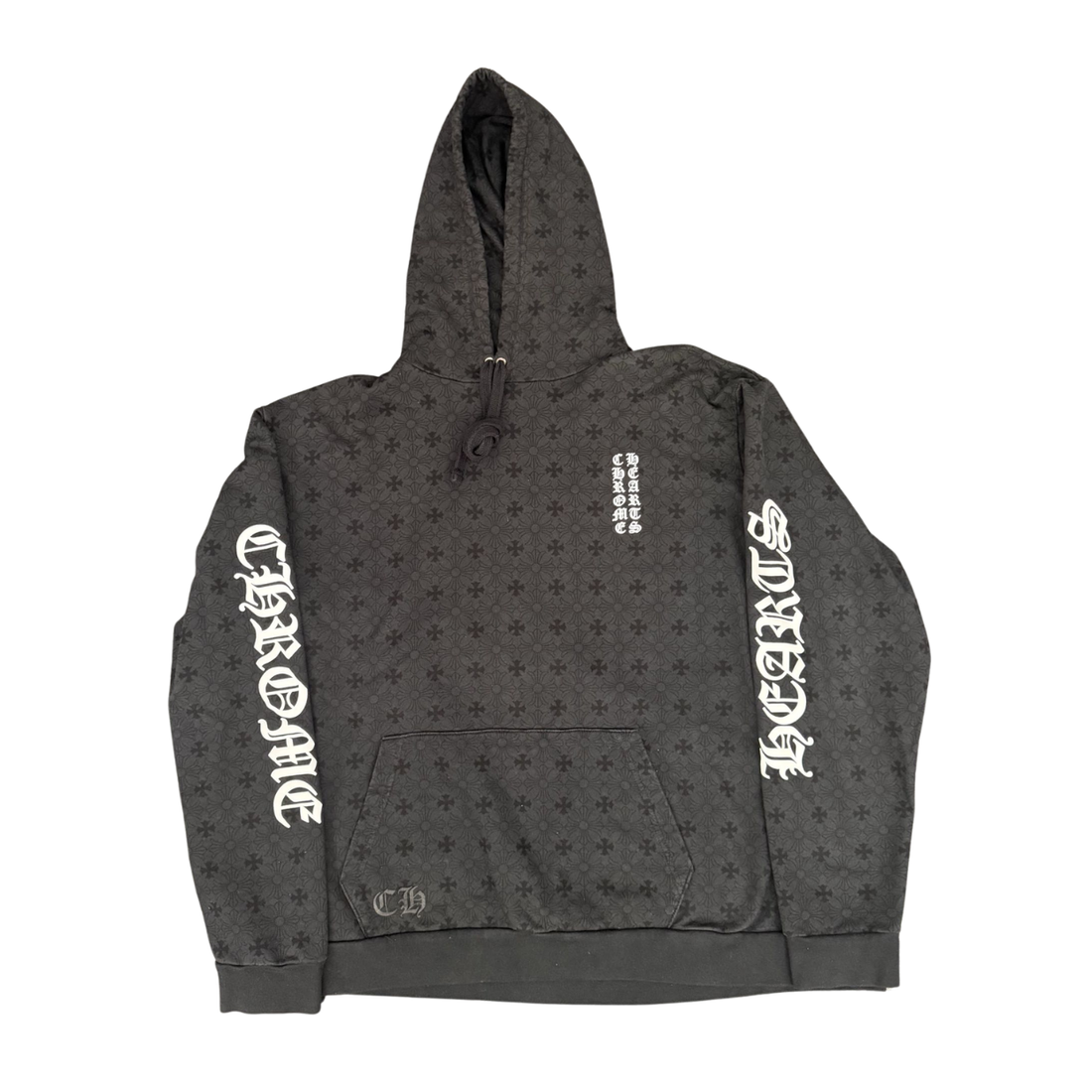 CHROME HEARTS HOODIE 'PLUS CROSS ALLOVER PRINT WITH HORSESHOE LOGO'