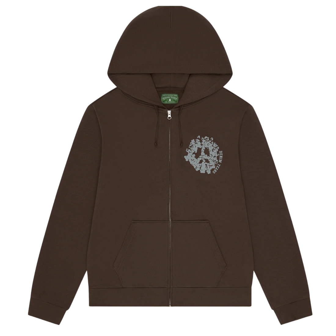 DENIM TEARS ZIP HOODIE 'UNIVERSITY BROWN'