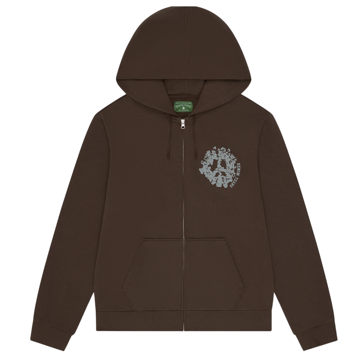 DENIM TEARS ZIP HOODIE 'UNIVERSITY BROWN'