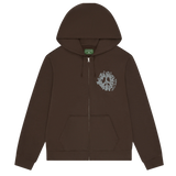 DENIM TEARS ZIP HOODIE 'UNIVERSITY BROWN'