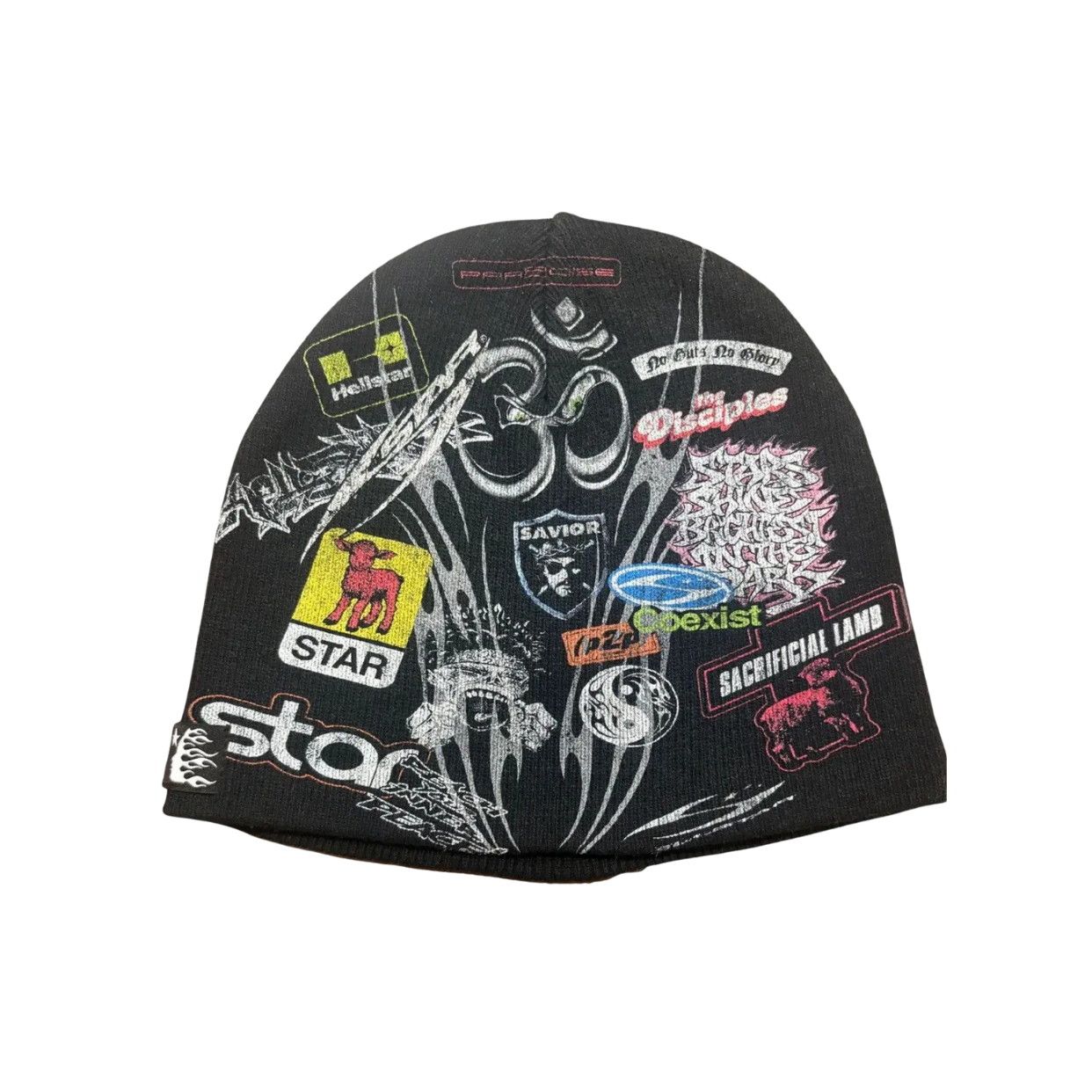 HELLSTAR BEANIE 'PATCH PRINT BLACK'